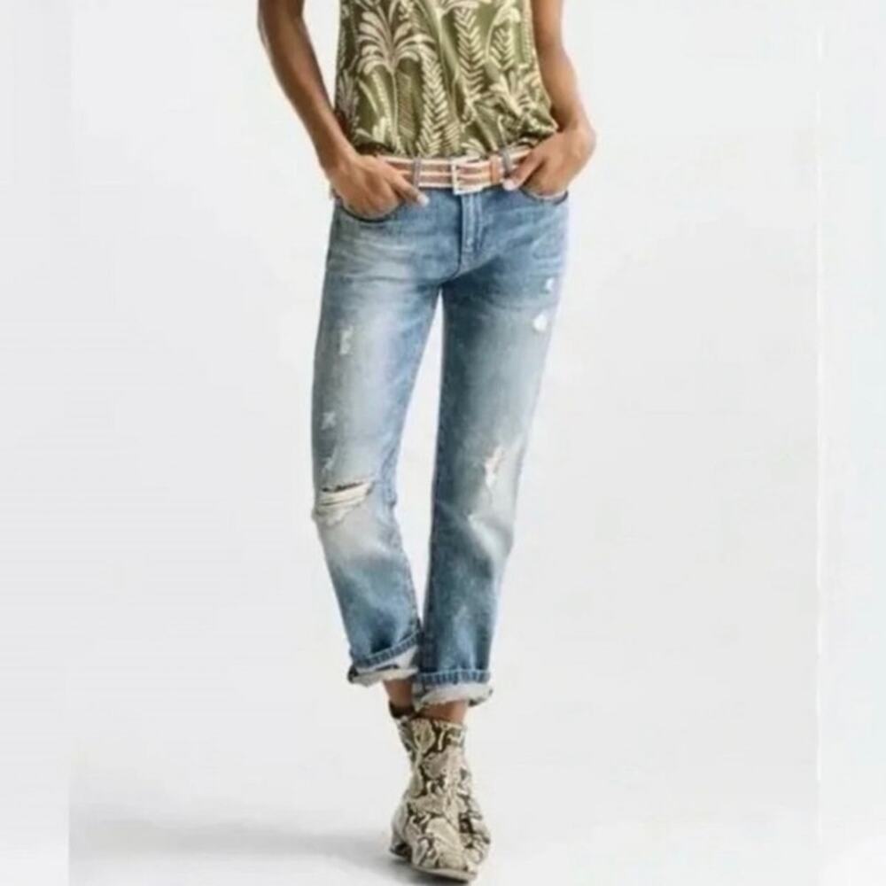 CAbi Distressed Light Blue Boyfriend Jeans